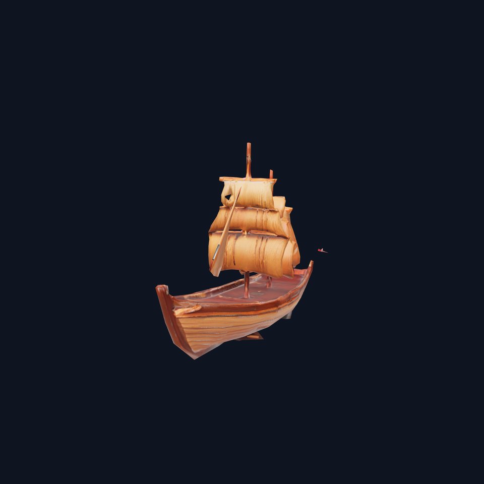 Wooden Sailing Ship Model Pack with Detailed Textures